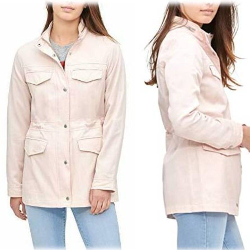 Levi's Women's Military Jacket Cotton Flap Pockets Full Zip‎ Beige Medium